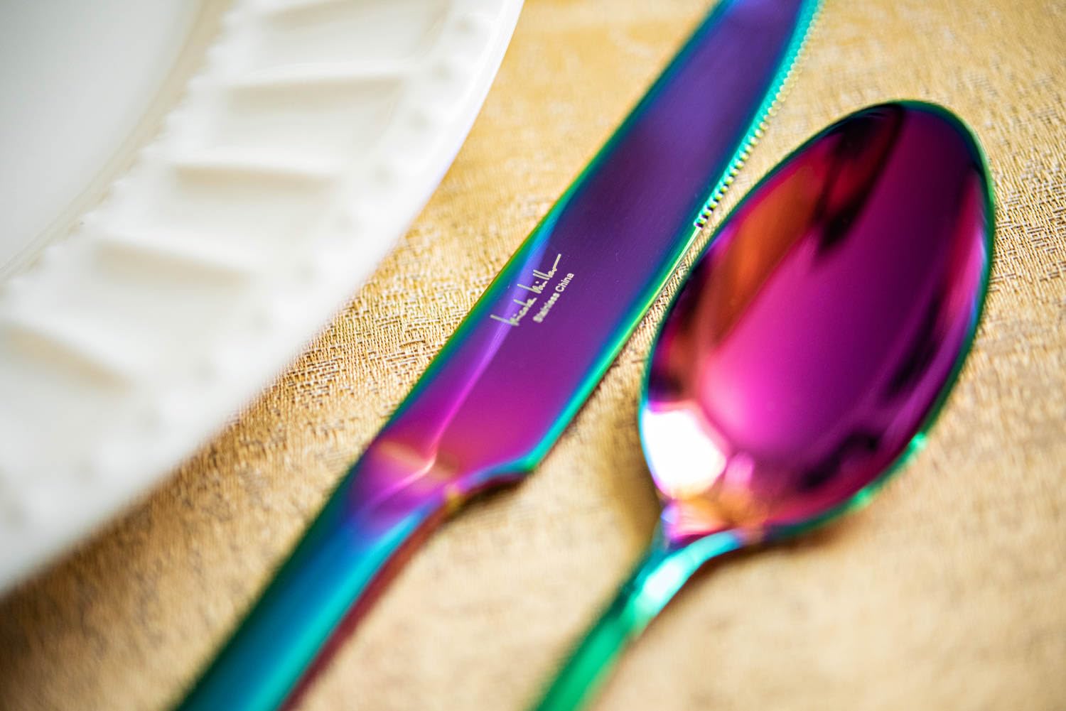 Nicole Miller 20-Piece Rainbow Flatware Set - Modern Stainles Steel Kitchen Utensils For A Stylish Dining, Service for 4 - Image 7