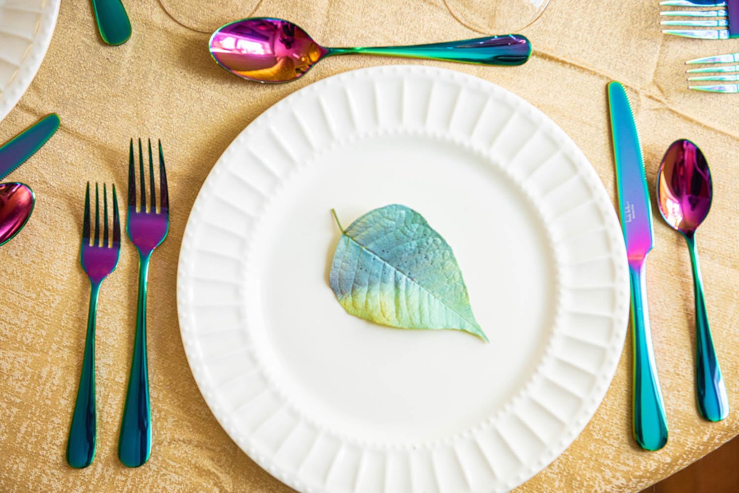 Nicole Miller 20-Piece Rainbow Flatware Set - Modern Stainles Steel Kitchen Utensils For A Stylish Dining, Service for 4 - Image 8