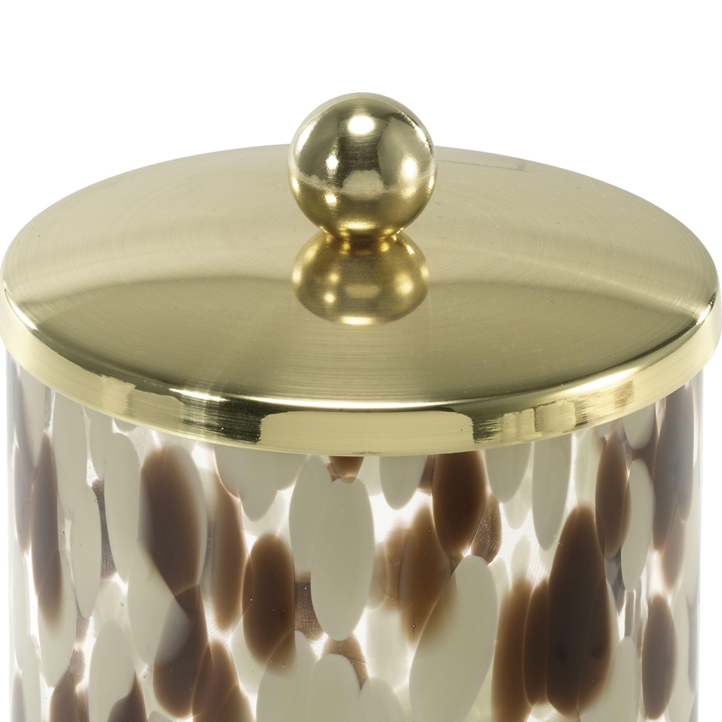 Nicole Miller – Covered Jar, Decorative Glass with Animal Print Design & Gold-Tone Lid, Decorative Storage for Bathroom, Kitchen, Bedroom or Office (Safari) - Image 5