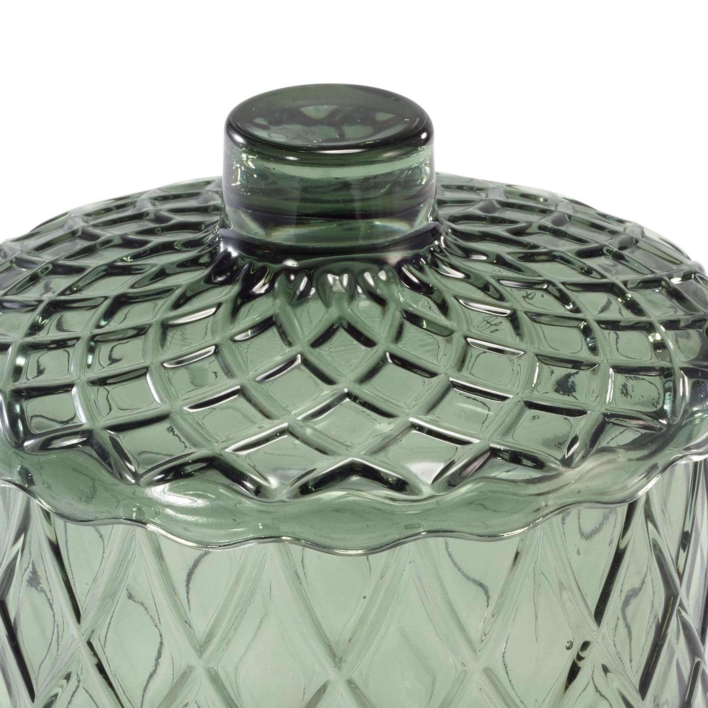 Nicole Miller – Covered Jar, Embossed Glass with Scalloped Edge & Lift-Off Lid, Decorative Storage for Bathroom, Kitchen, Bedroom or Office (Bijou Green) - Image 5