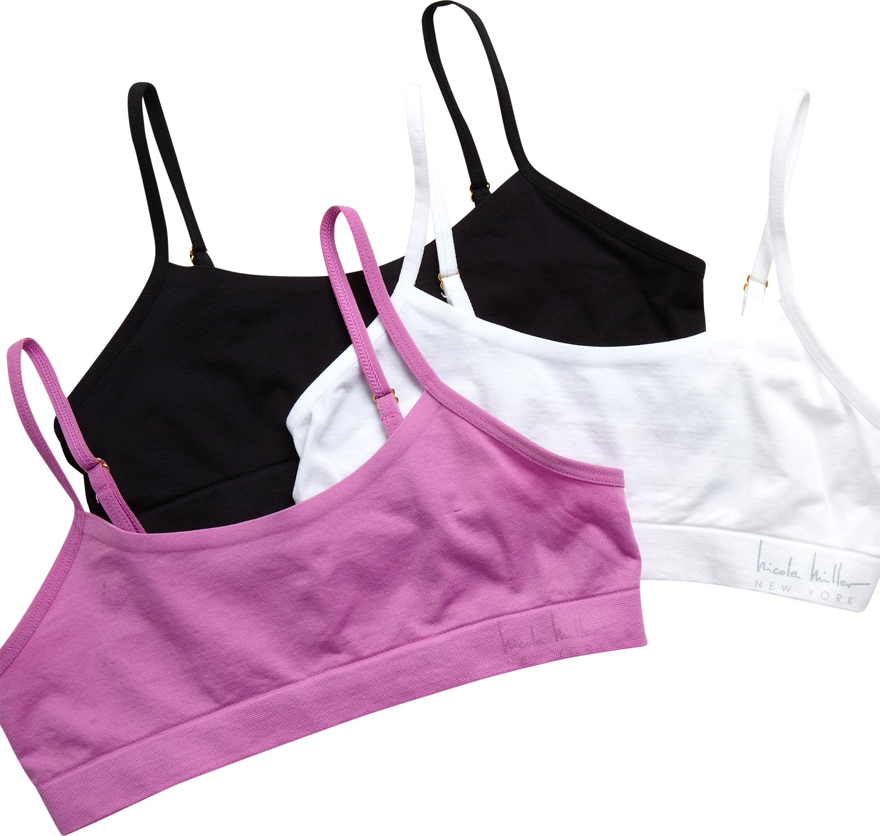 Nicole Miller Girls Training Bra - 3 Pack/6 Pack Seamless Padded Bralette Underwear for Girls with Removable Pads (S-XL) - Image 3
