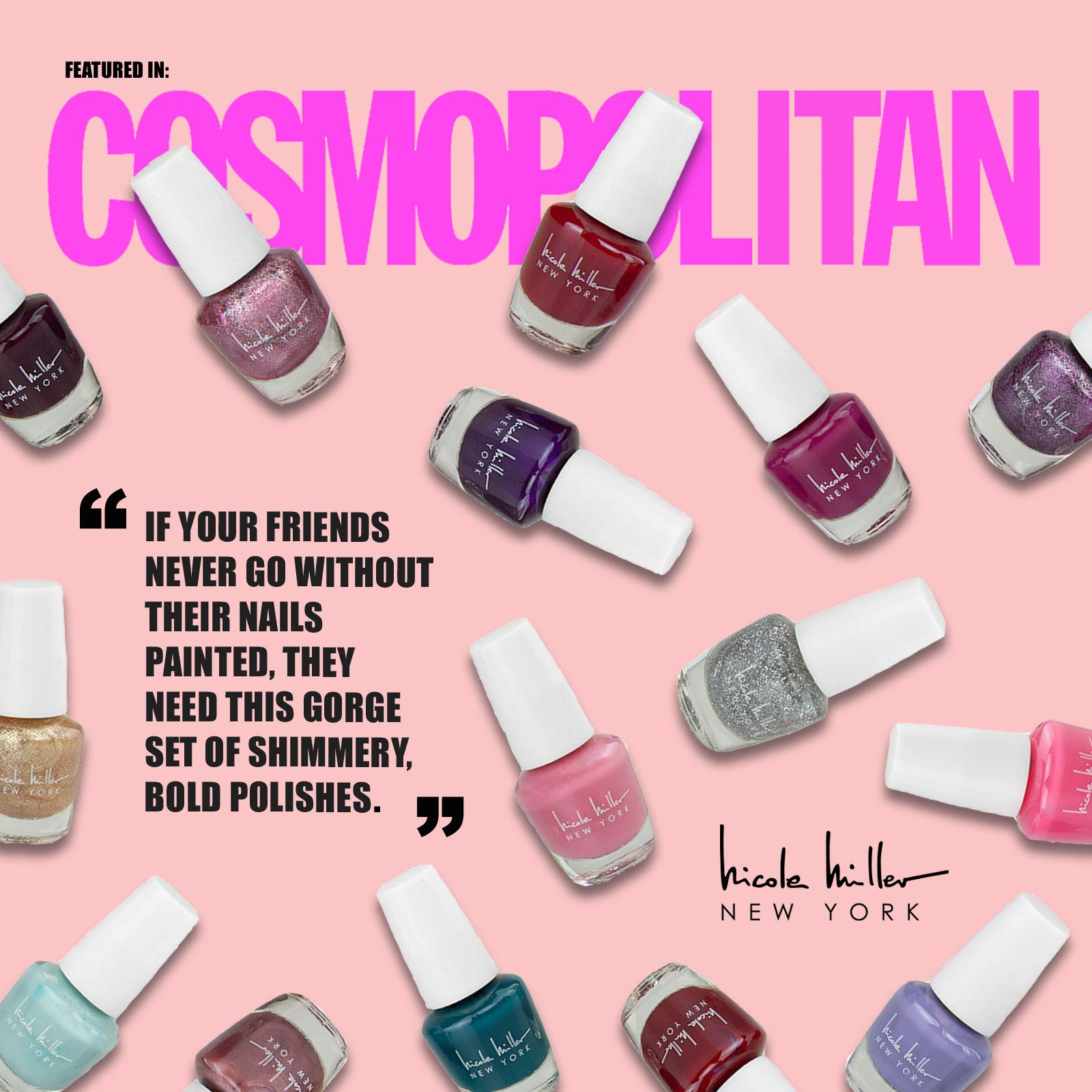 Nicole Miller Mini Nail Polish Set – Glossy, Vibrant Colors for Fingernails & Toenails, Floral Collection - Image 7