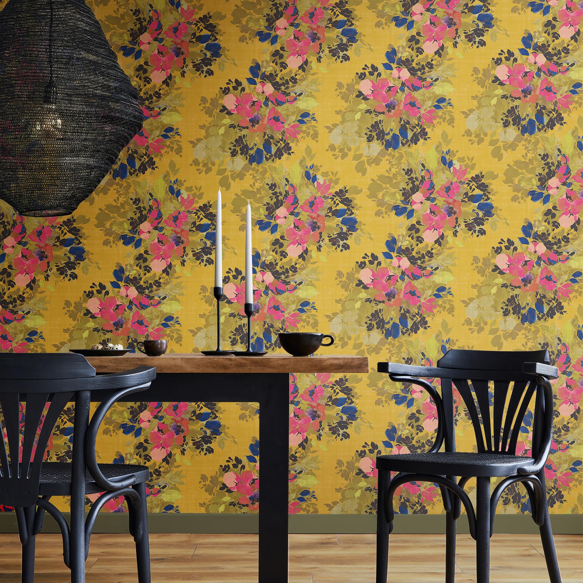 Nicole Miller New York Botanic Ochre Peel & Stick Wallpaper - Image 3