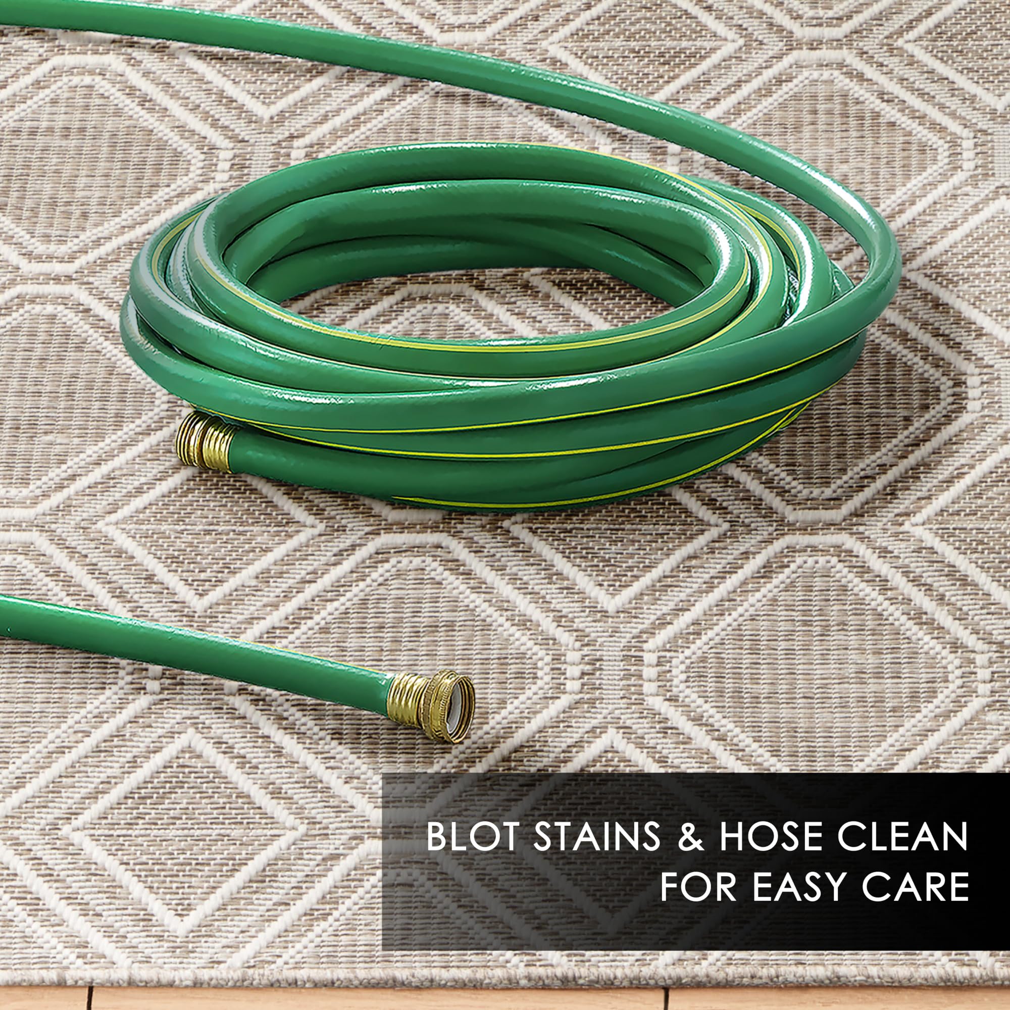 Nicole Miller New York Corin Diamond Indoor Outdoor Area Rug, UV Fade Resistant, Low Pile, Taupe/Cream, 7'10"x10'2" - Image 5