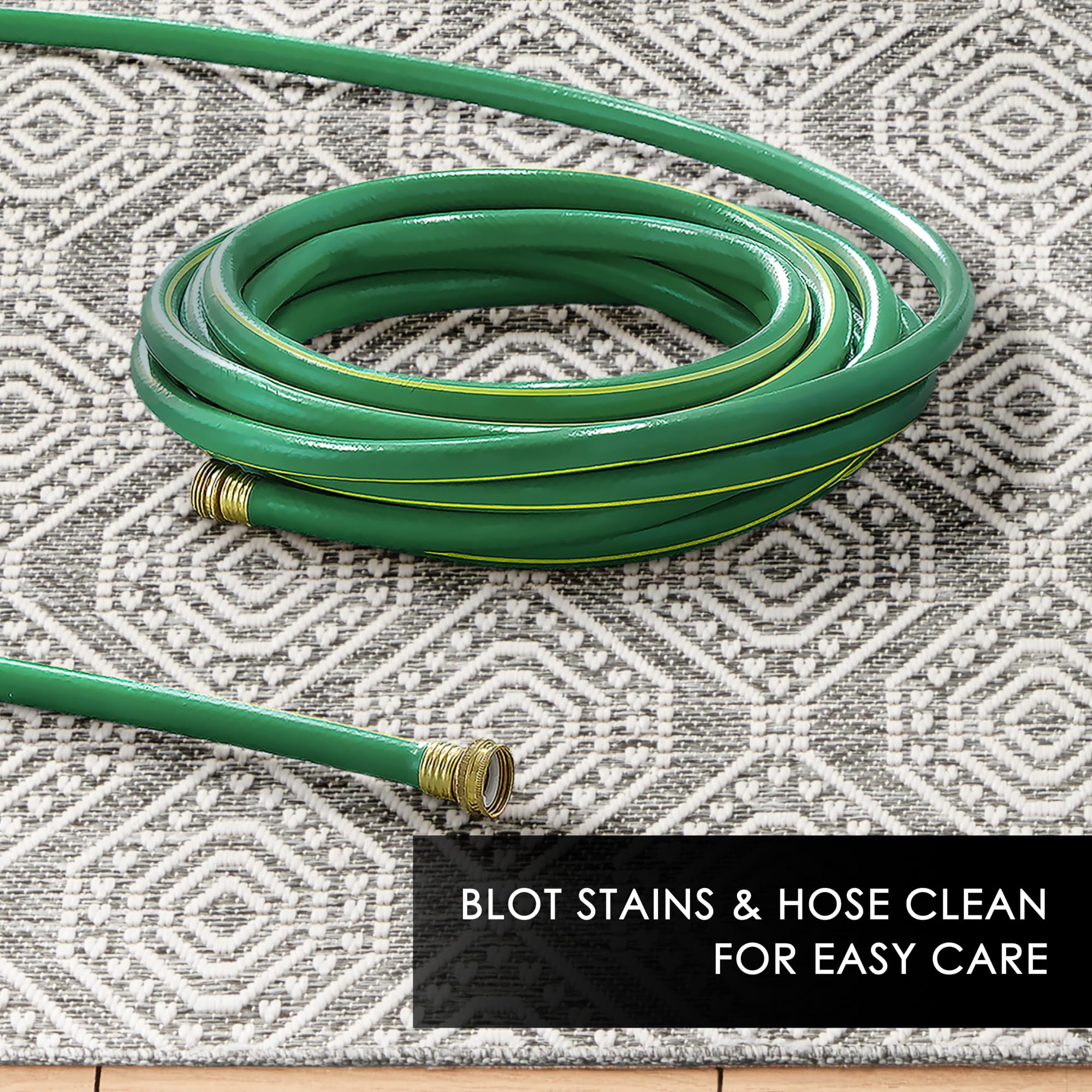 Nicole Miller New York Corin Ogee Indoor Outdoor Area Rug, UV Fade Resistant, Low Pile, Warm Grey/Cream, 5'2"x7'2" - Image 5