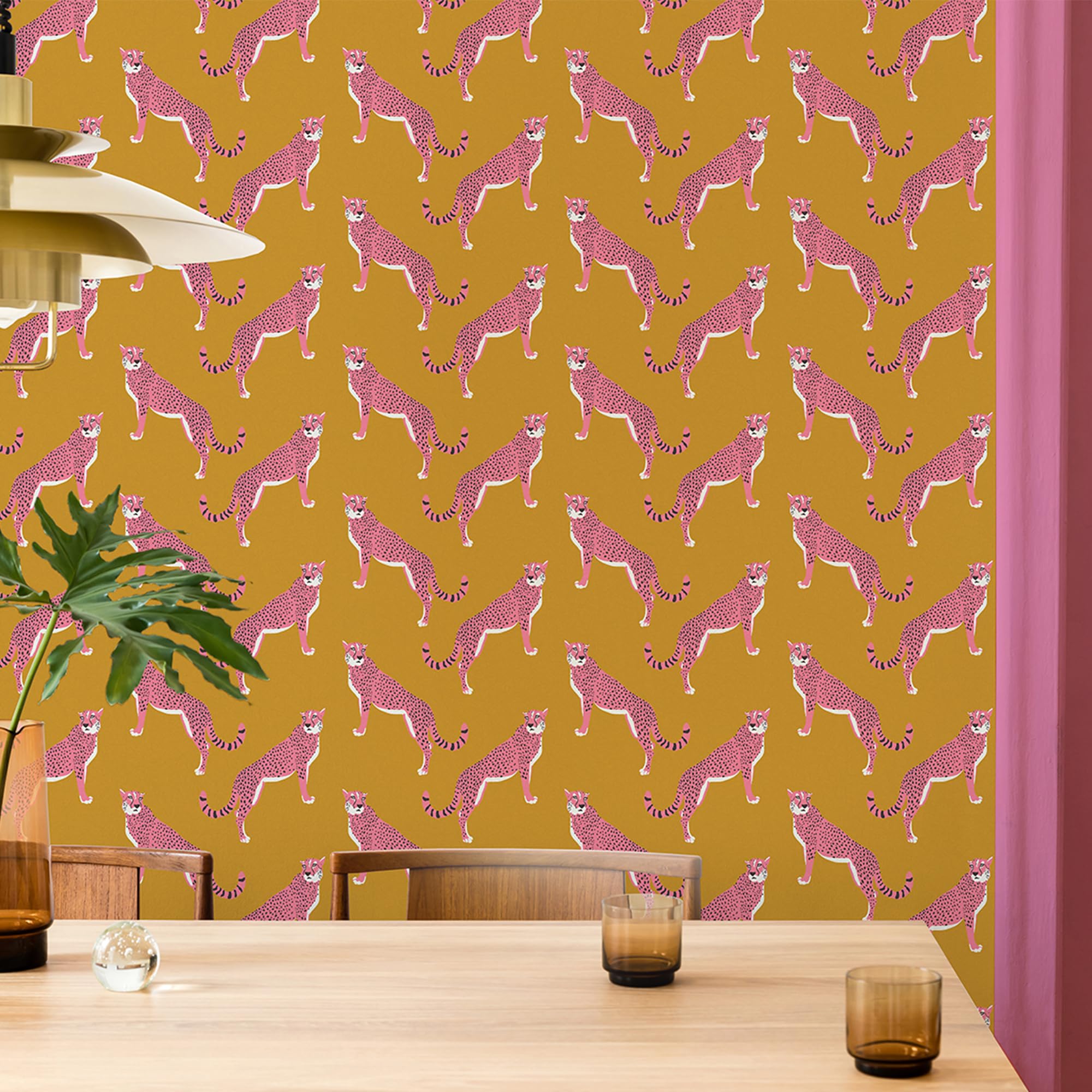 Nicole Miller New York Guepardo Ochre Peel & Stick Wallpaper - Image 3