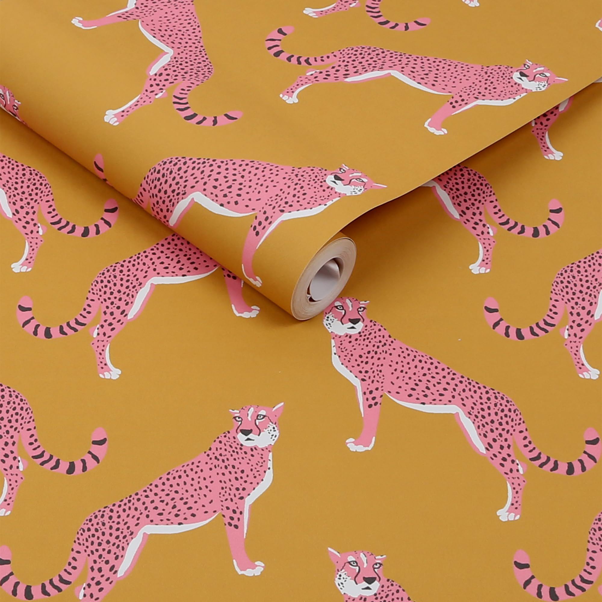 Nicole Miller New York Guepardo Ochre Peel & Stick Wallpaper - Image 4