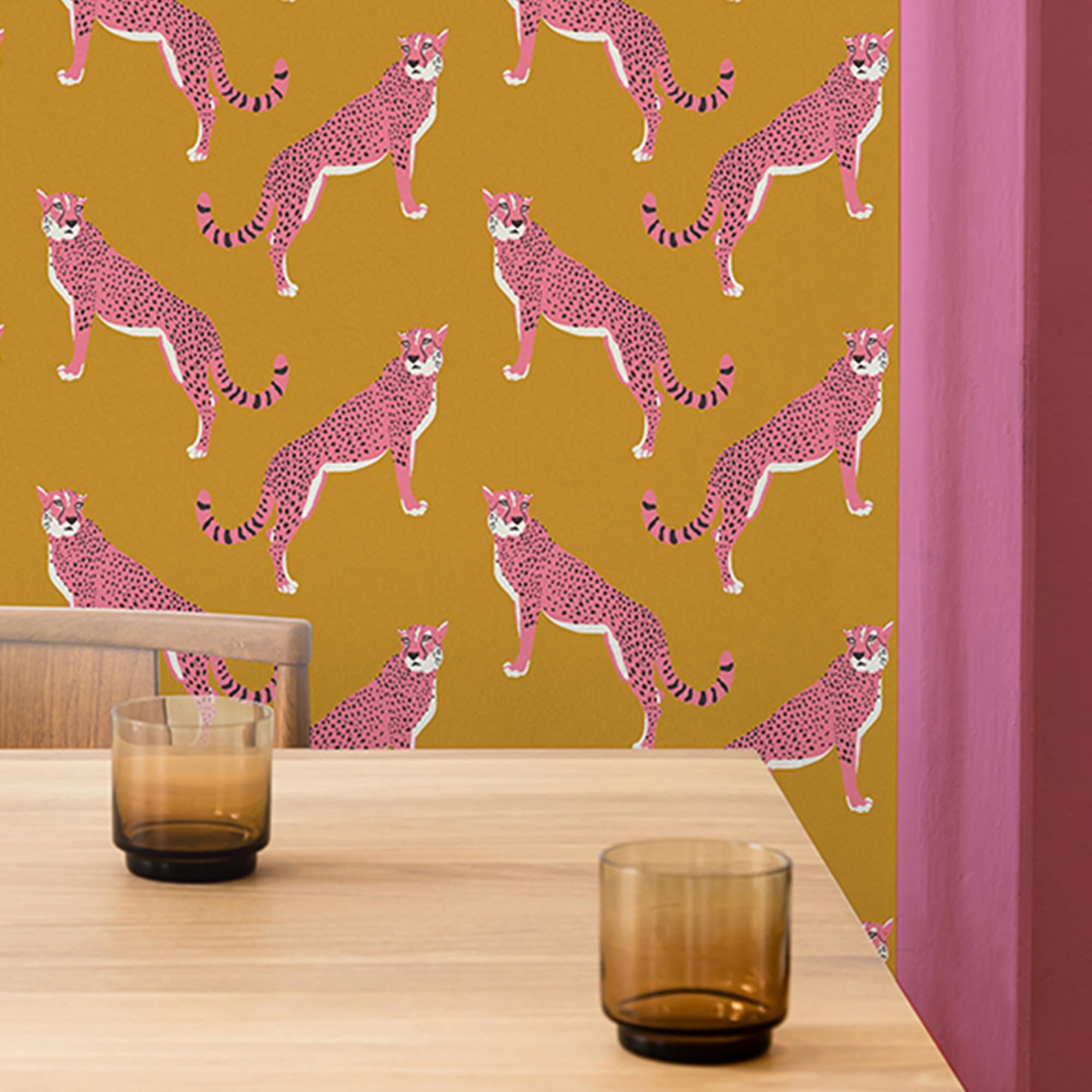 Nicole Miller New York Guepardo Ochre Peel & Stick Wallpaper - Image 6