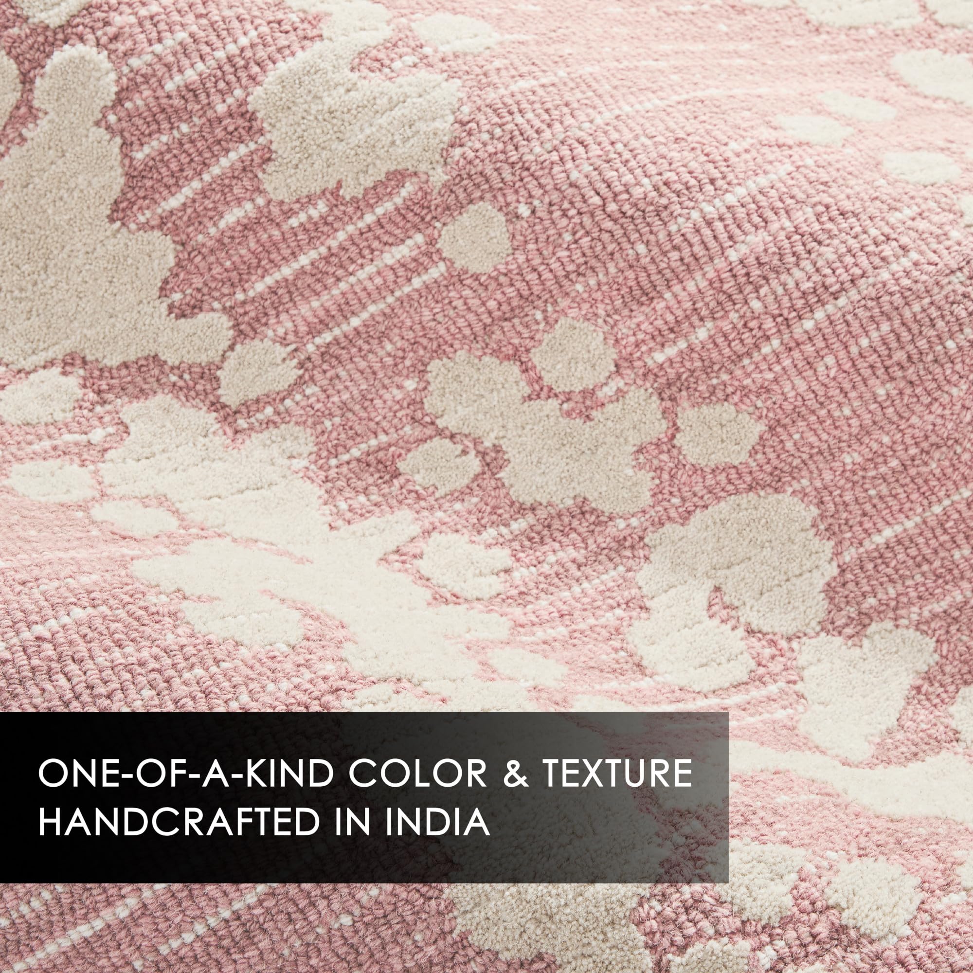 Nicole Miller New York Mod Weave Abstract Knotted Texture Handcrafted Area Rug, 100% Wool Rug, Rose, 8'x10' - Image 6