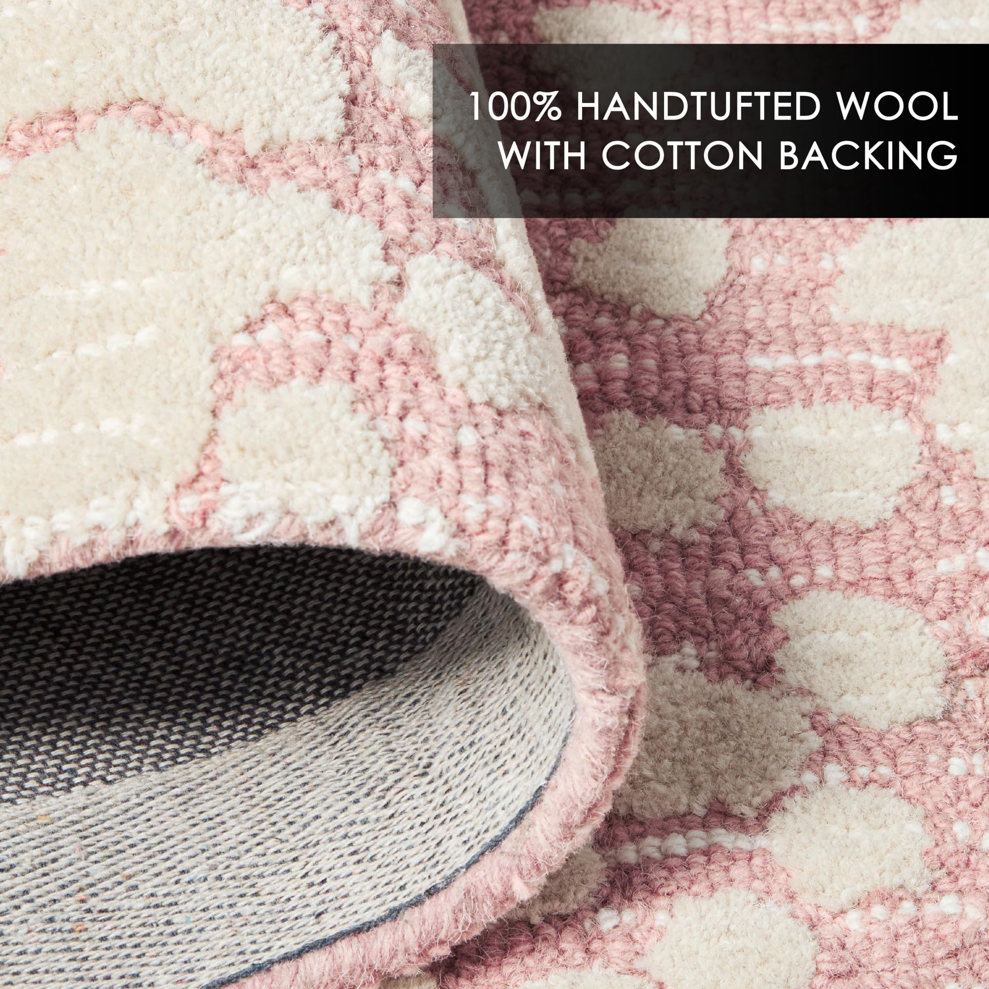 Nicole Miller New York Mod Weave Abstract Knotted Texture Handcrafted Area Rug, 100% Wool Rug, Rose, 8'x10' - Image 7