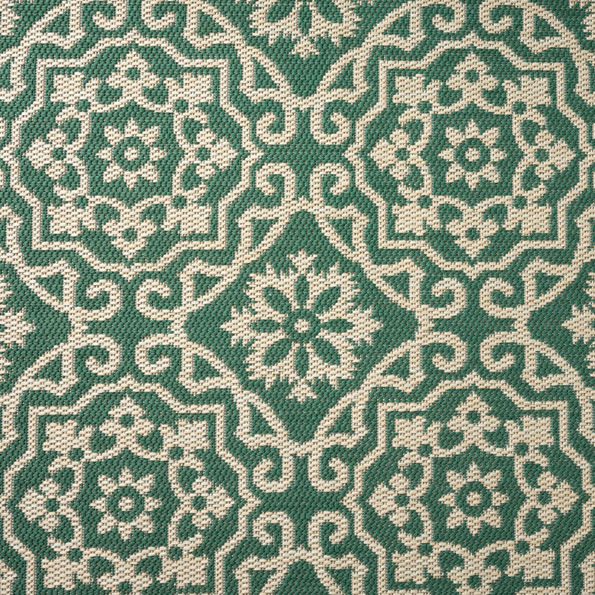 Nicole Miller New York Patio Country Julia Transitional Geometric Indoor/Outdoor Area Rug, Green/Beige, 5'2"x7'2" - Image 3