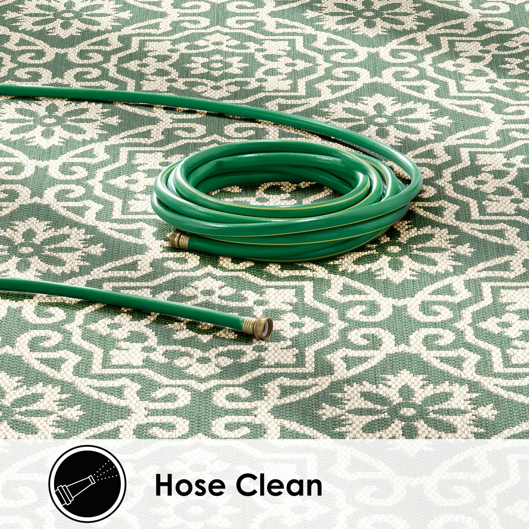 Nicole Miller New York Patio Country Julia Transitional Geometric Indoor/Outdoor Area Rug, Green/Beige, 5'2"x7'2" - Image 6