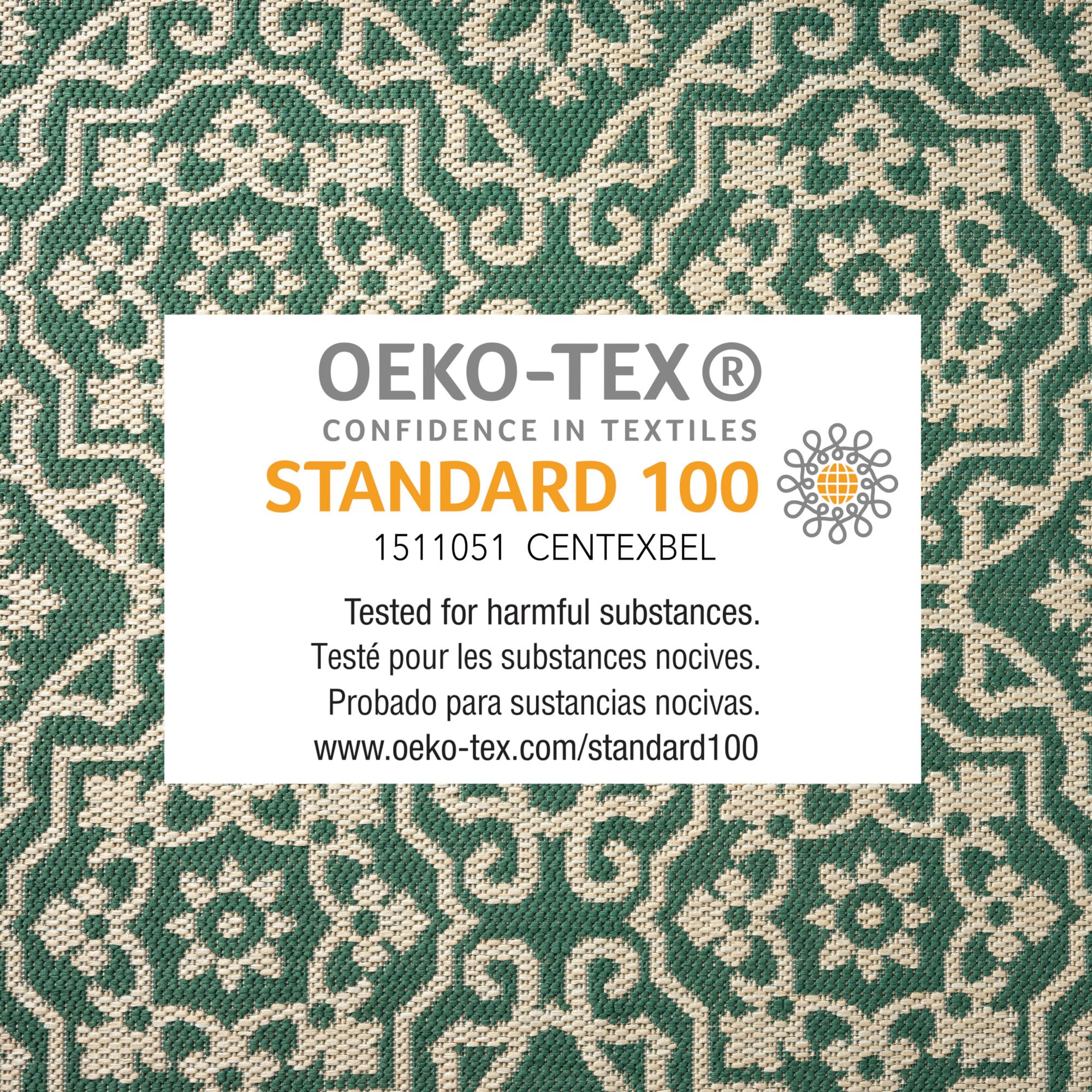 Nicole Miller New York Patio Country Julia Transitional Geometric Indoor/Outdoor Area Rug, Green/Beige, 5'2"x7'2" - Image 7