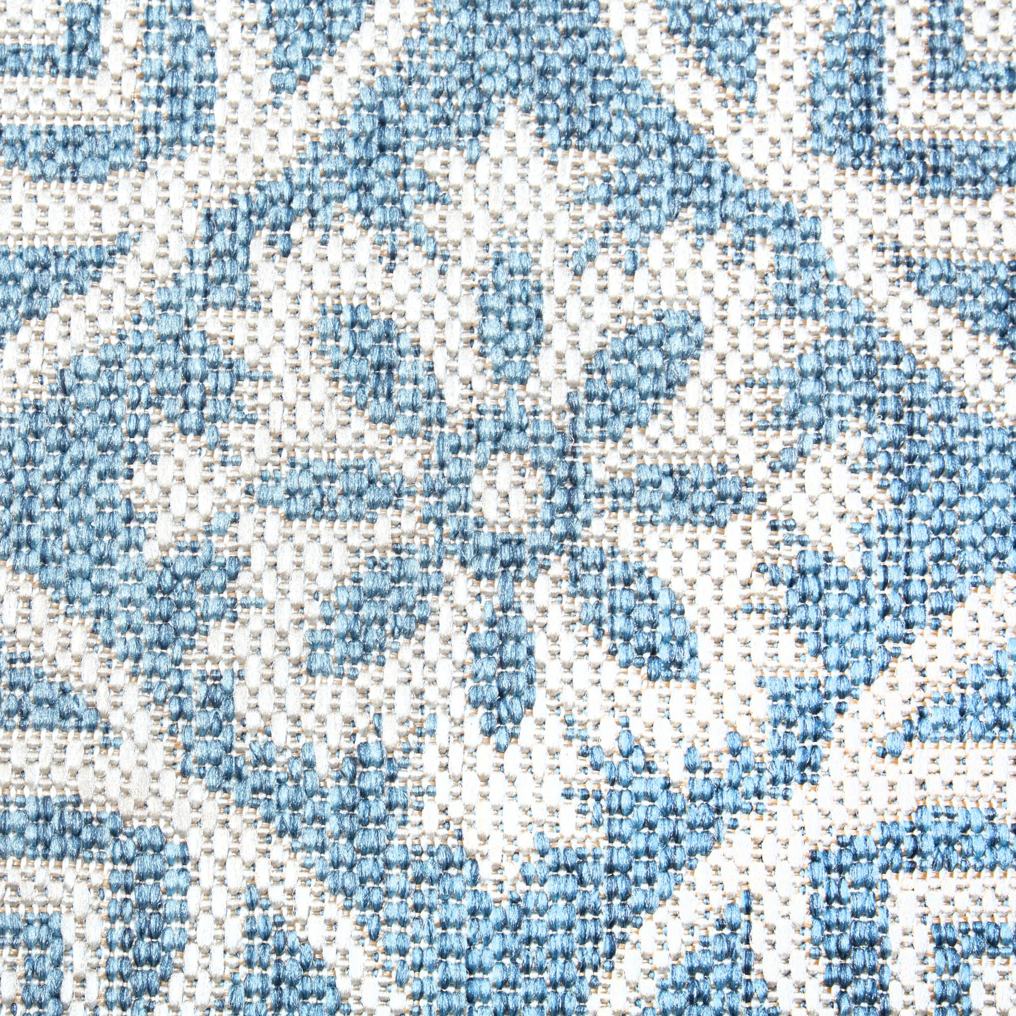 Nicole Miller New York Patio Country Julia Transitional Geometric Indoor/Outdoor Area Rug, Blue/Grey, 3'11"x5'2" - Image 3