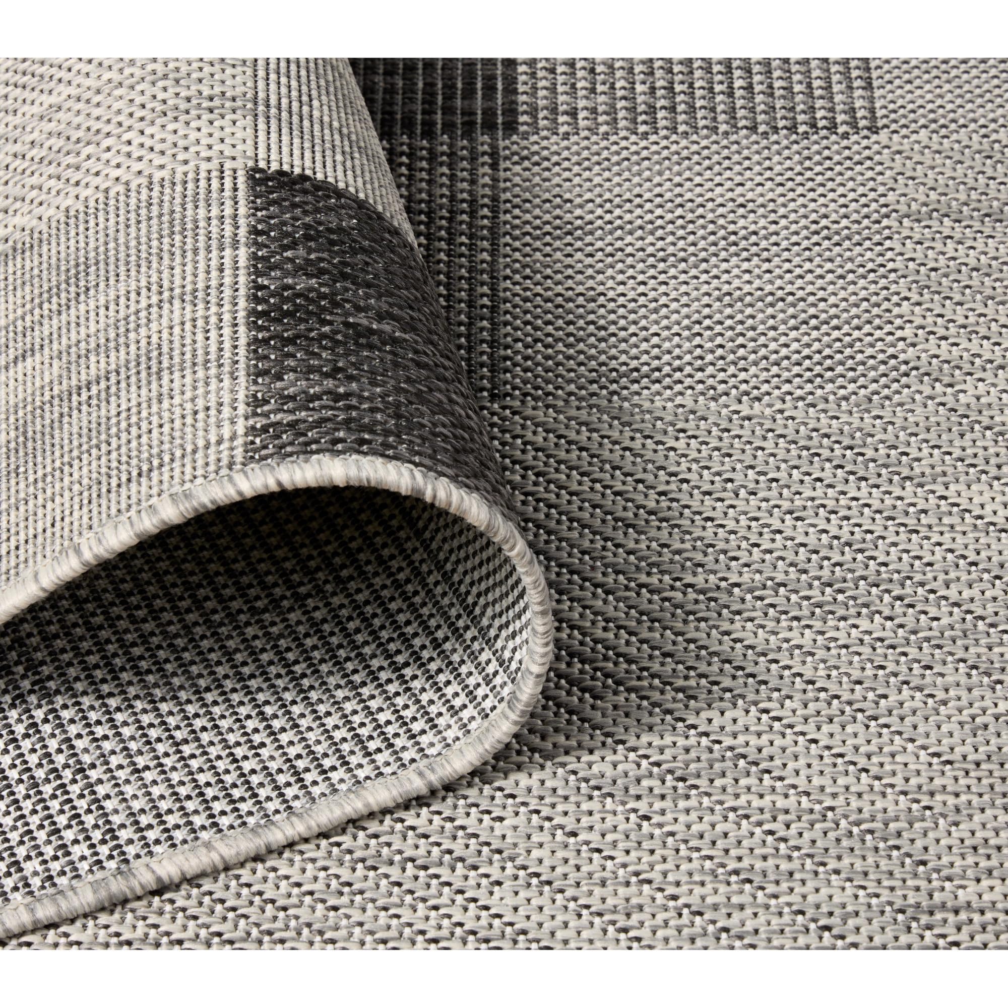 Nicole Miller New York Patio Country Ombre Chevron Indoor Outdoor Area Rug, UV Fade Resistant, Low Pile, Grey/Cream, 3'11"x5'2" - Image 6