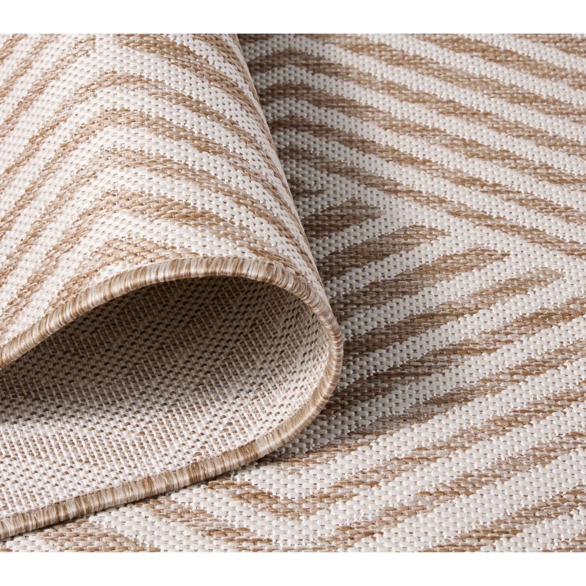 Nicole Miller New York Patio Country Ombre Geo Indoor Outdoor Area Rug, UV Fade Resistant, Low Pile, Beige/Cream, 9'2"x12'5" - Image 6