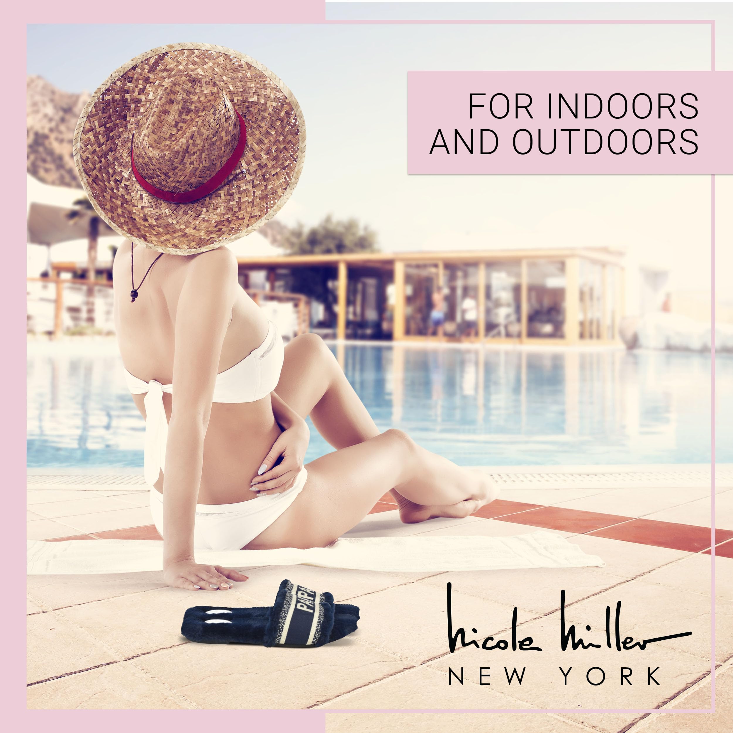 Nicole Miller Paris Flat Slide Slippers for Women, Chic Faux Fur Lined Sandals - Fashionable Women's Slippers Perfect for Indoor & Outdoor Use - Stylish Gifts for Women - Image 4