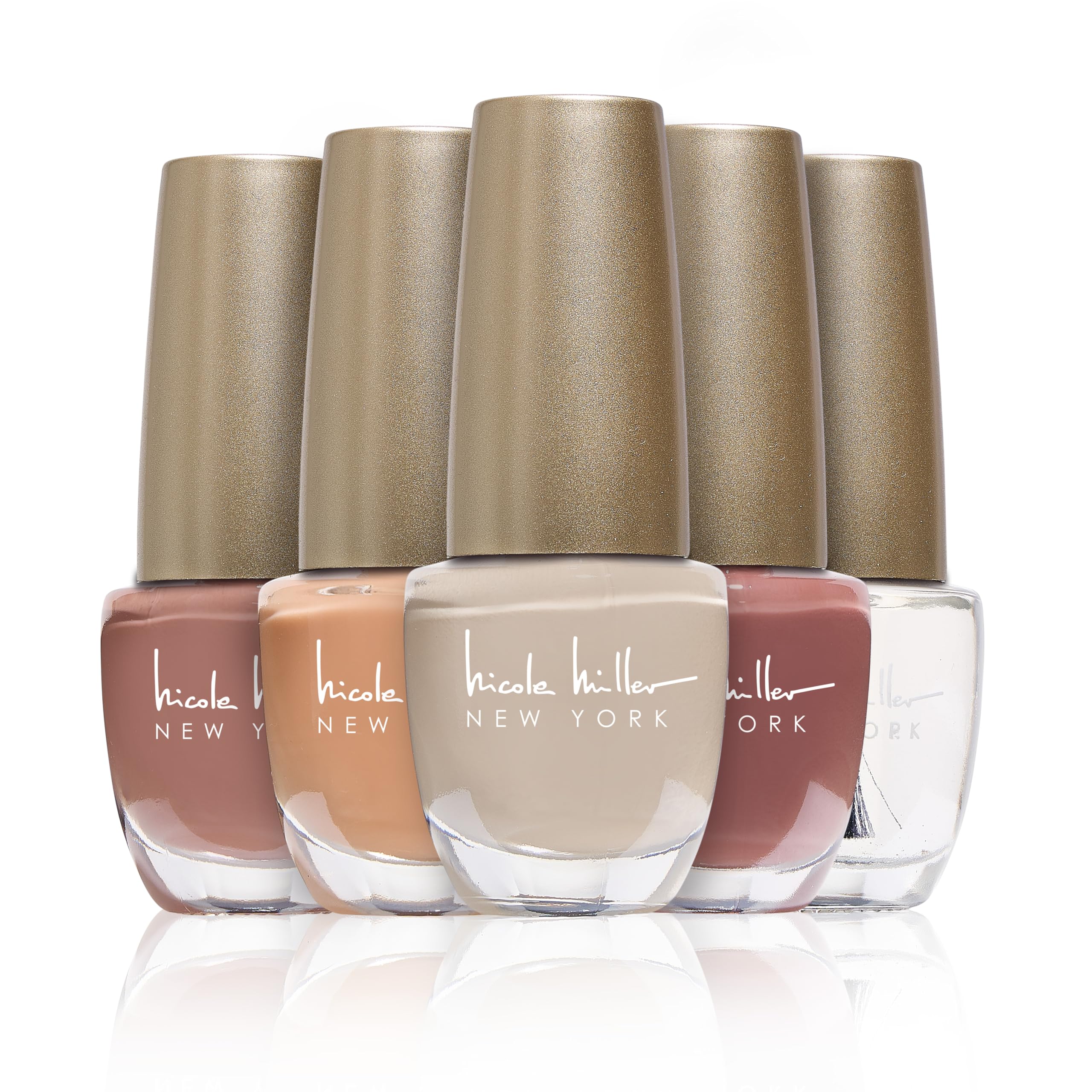 Nicole Miller Shimmery Nail Polish Collection - Long-Lasting Shine for Radiant Nails, Perfect Nudes - Image 3
