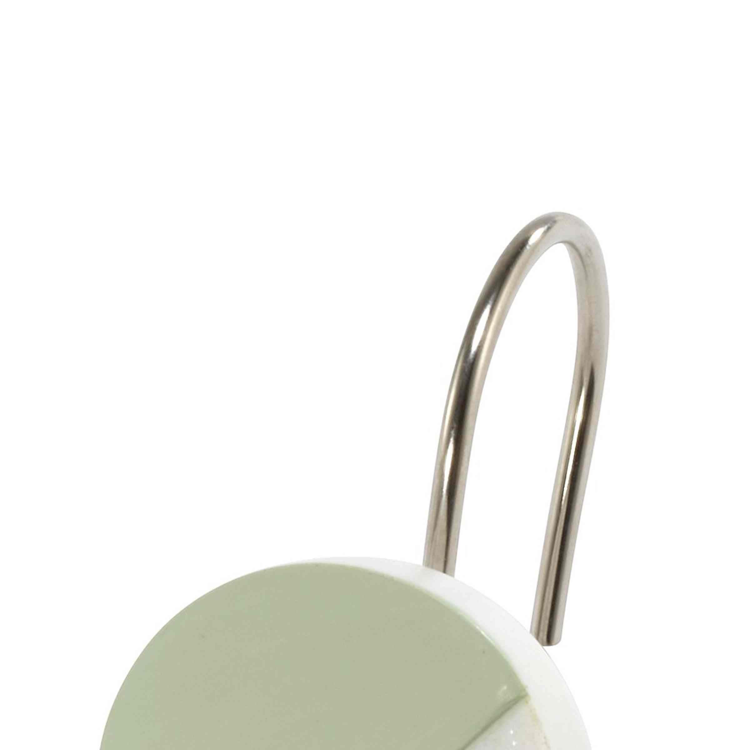 Nicole Miller - Shower Curtain Hooks, 12-Piece Resin Hooks with Stainless Steel Hook, Rust-Free, Large Tropical Leaf, Modern Bathroom Decor (Tropiluxe Collection) - Image 3