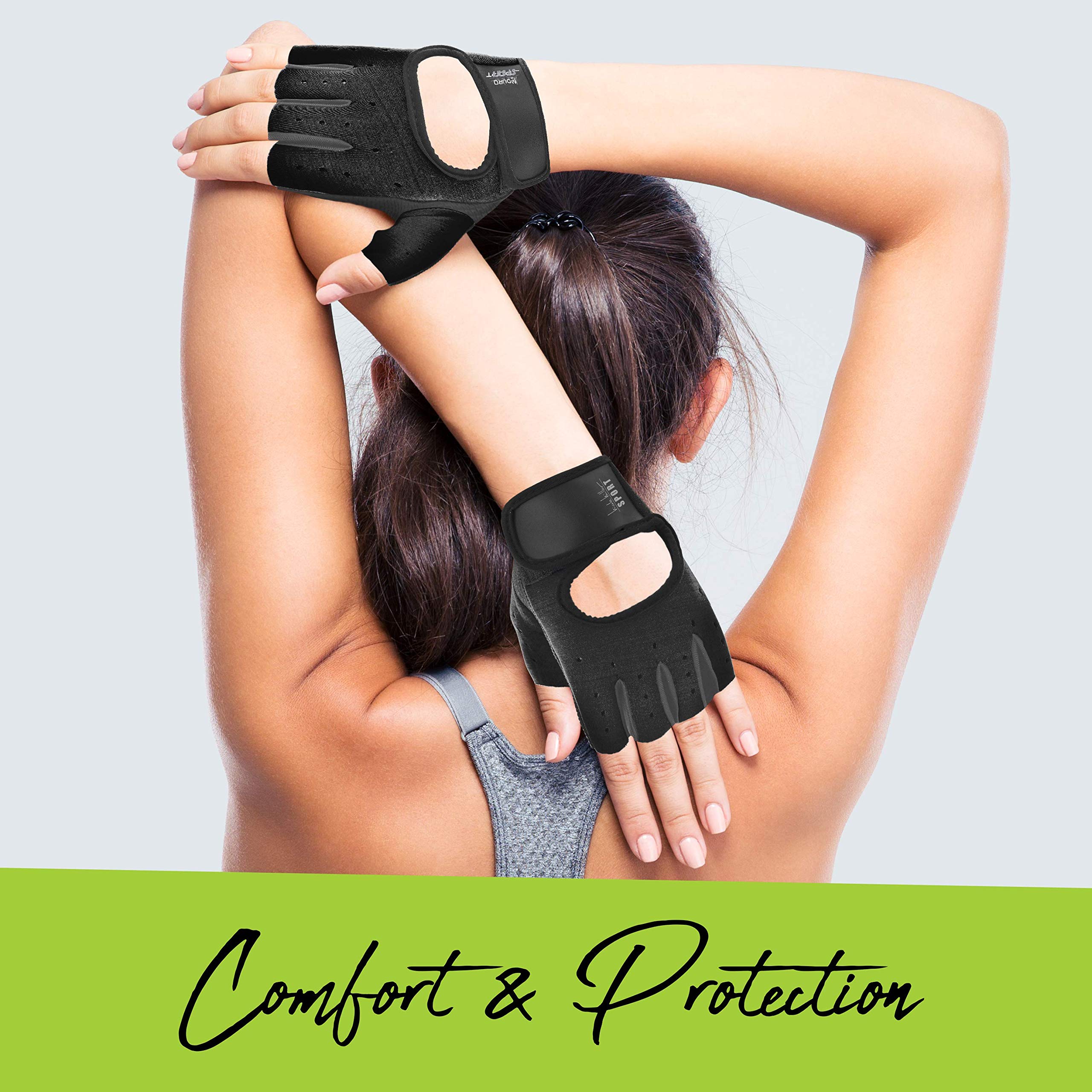 Nicole Miller Weight Lifting Workout Gloves, Wrist Wrap Fitness Exercise Gym Gloves for Men and Women - Image 3