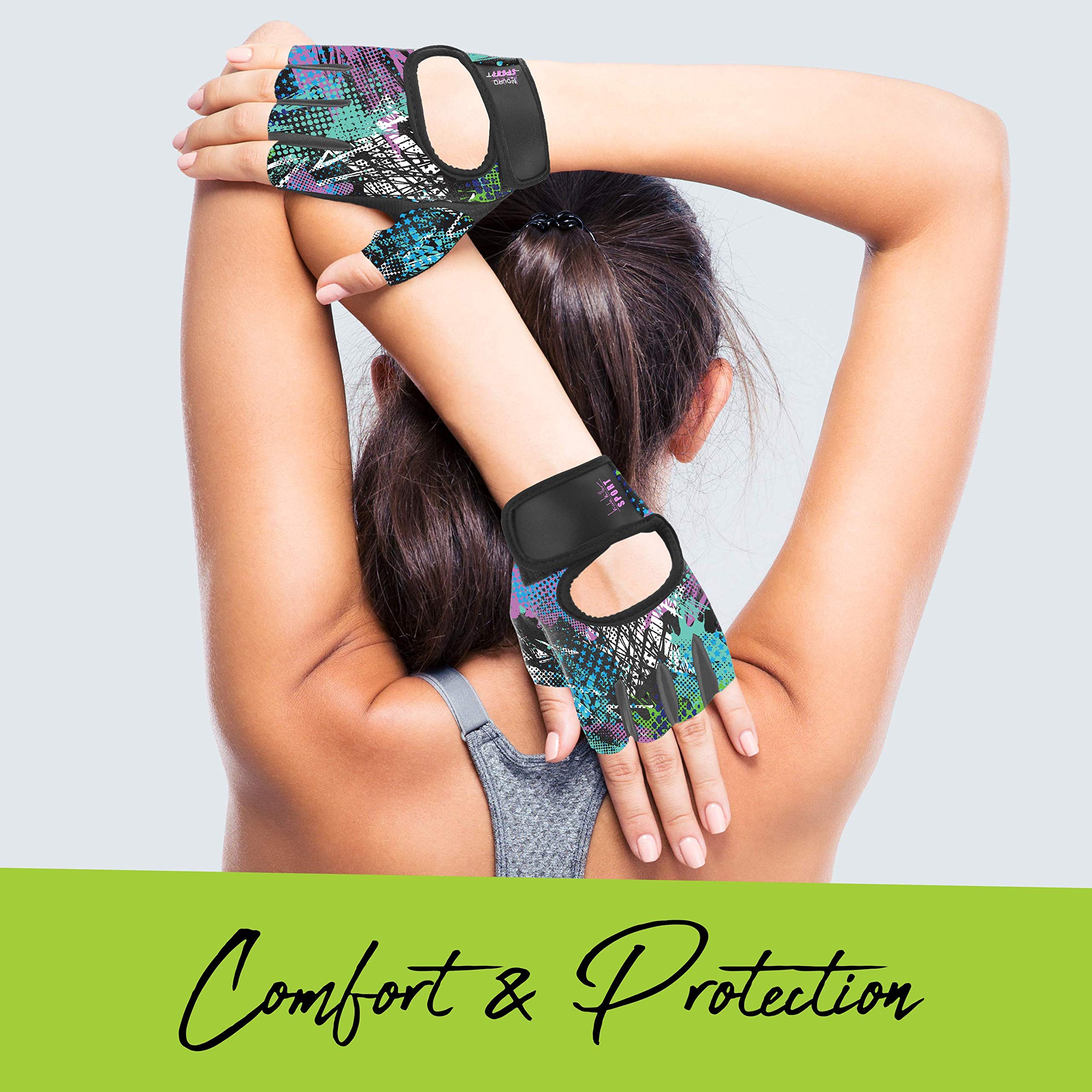 Nicole Miller Weight Lifting Workout Gloves, Wrist Wrap Fitness Exercise Gym Gloves for Men and Women - Image 3