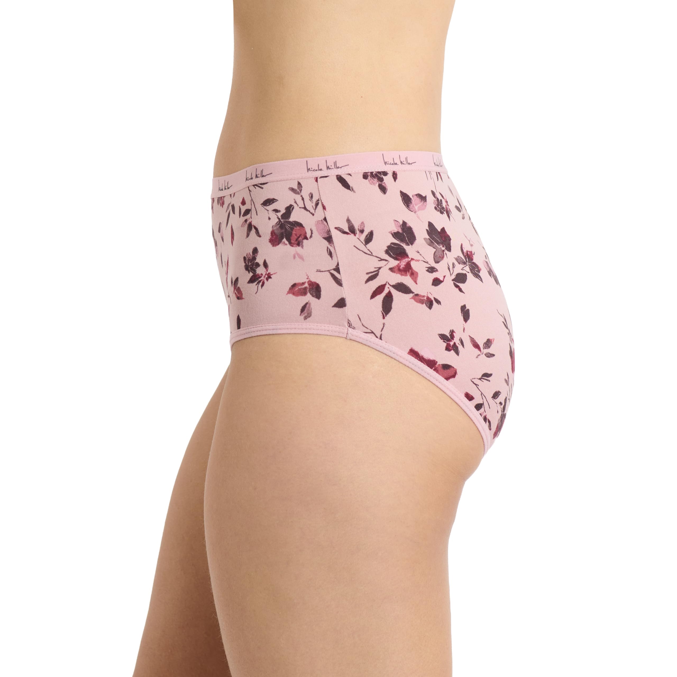 Nicole Miller Women's Brushed Knit High Waisted Brief Underwear Set, 5-Pack (Missy & Plus) - Image 4