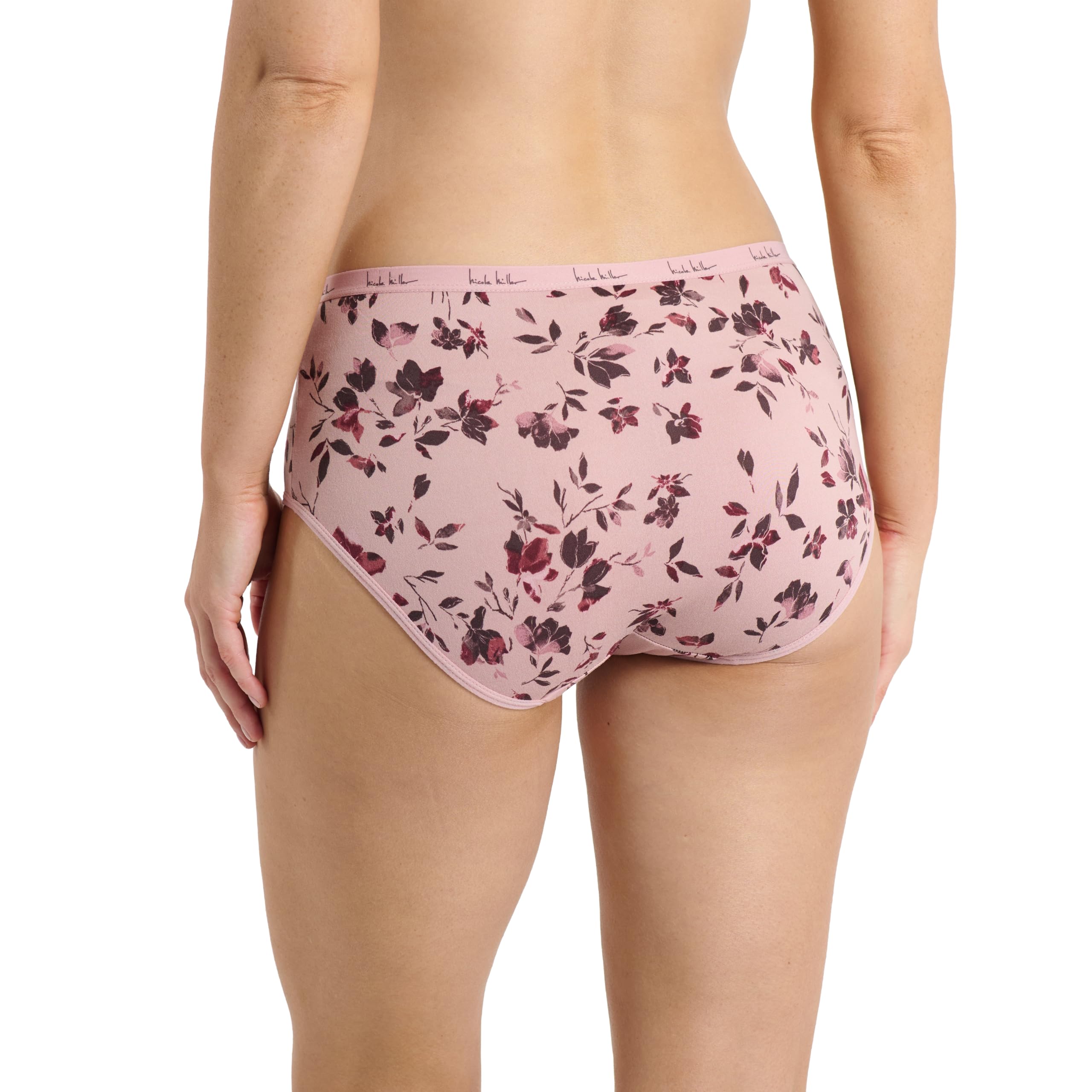 Nicole Miller Women's Brushed Knit High Waisted Brief Underwear Set, 5-Pack (Missy & Plus) - Image 5